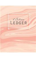 4 Column Ledger: Accounting Ledger Book: Pink Marble, Geometric Graphic, for Small Business, Bookkeeping Ledger, Account Book, Accounting Journal Entry Book(5 Book of Journal Entries)