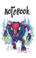 Notebook: Scary Werewolf Monster With Claws