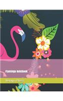 Flamingo Notebook: Floral Design College Ruled/Lined Pages