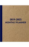 2019-2023 Monthly Planner: Kraft and Navy - Five Year Monthly Planner 2019-2023 with Holidays, 60 Month Planner Calendar