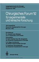 Chirurgisches Forum '92 Für Experimentelle Und Klinische Forschung