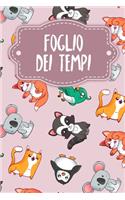 Foglio dei tempi: Fogli orari settimanali da completare per 2 anni - Motivo: Regno animale rosa