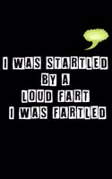 Journal: Startled By A Fart Fartled Gross Humor Black Lined Notebook Writing Diary - 120 Pages 6 x 9