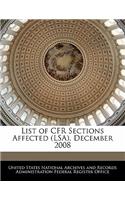 List of Cfr Sections Affected (Lsa), December 2008: (English)