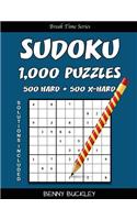 Sudoku Puzzle Book, 1,000 Puzzles, 500 Hard and 500 Extra Hard, Solutions Includ