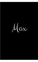 Max: notebook with the name on the cover, elegant, discreet, official notebook for notes