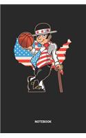 Notebook: Dotted Lined US American Flag Basketball Team Themed Notebook (6x9 inches) ideal as a Hoops Journal. Perfect as a Scrimmage and exercise Book for al