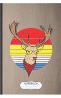 Notebook: Lined Notebook For Deer Hunting. Funny Ruled Journal For Wild Animal Antler Buck. Unique Student Teacher Blank Composition/ Planner Great For Home S