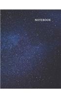 Lined Notebook: Ruled Pages Book (8,5 x 11 inches) - 100 Pages Journal II Planning, Drawing, Sketching, Writing, Galaxy, Stars