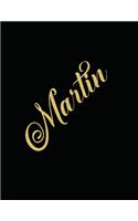 Martin Personalized Minimalist Grid Notebook - 8.5x11 100 grid pages- Matte Martin Personalized Matte Silk Cover with sturdy white pages notebook