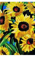 Sunflower Journal: Gorgeous Painted Sunflowers Print Sunflower Journal, Lined Journal, 150 Pages, 6 x 9, Journal For Girls, Journal For Women