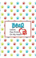 Bear Leaves Paw Prints on My Heart: Personalized Journal for Dog Lovers with Pet's Name on Cover