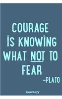 Courage Is Knowing What Not to Fear - Plato: Blank Lined Motivational Inspirational Quote Journal(102 Motivational Inspirational Quote Journal)