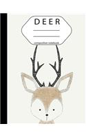 Composition Notebook: Deer Notebook Seamless (Softback) 8.5"x11" (108 Pages) - Wided Ruled Composition Notebook (School Notebook): Composition Notebook