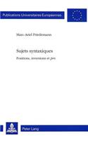 Sujets Syntaxiques
