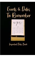 Events and Dates to Remember
