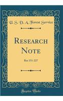 Research Note: Rm 151-227 (Classic Reprint)