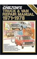 Chilton's Truck & Van Repair Manual, 1971-1978 - Collector's Edition