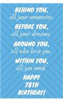 Behind You All Your Memories Before You All Your Dreams Happy 78th Birthday