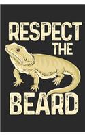 Respect the Beard: Bartagame Notizbuch / Tagebuch / Heft Mit Linierten Seiten. Notizheft Mit Linien, Journal, Planer Für Termine Oder To-Do-Liste.