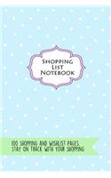 Shopping List Notebook: Shopping tracker and planning for grocery shopping, events planning and fundraising.