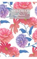 Notizbuch Garten Muster Pattern Pflanzen Blumen Pflanze Flower Blüte Lila Pink