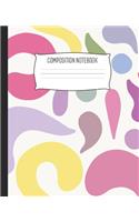 Composition Notebook: Wide Ruled Notebook Abstract Disco Baroque Pattern Lined School Journal - 100 Pages - 7.5" x 9.25" - Children Kids Girls Teens Women - Perfect For S