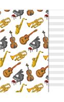 Blank Music Sheet Notebook: Music Manuscript Paper - Staff Paper - Musical Note Book 12 Staves - Piano, Cello & Sax