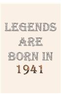 Legends Are Born In 1941 Notebook: Lined Notebook/Journal Gift 120 Pages, 6x9 Soft Cover, Matte Finish, Pearl White Color Cover