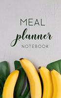 Meal Planner Notebook: 52 Week Food Planner Notebook / Diary / Log for Meal Planning with Grocery Shopping List - Tropical Banana Leaves Background