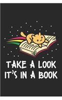 Take a look it's in a Book: Rainbow Cat Reading Book Booker Summer Holiday Dot Grid Notebook 6x9 Inches - 120 dotted pages for notes, drawings, formulas - Organizer writing boo