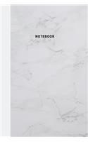 Marble Notebook: White Gray Marble Composition Book With White Line For Writing Notes Journal Diary