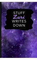 Stuff Zuri Writes Down: Personalized Journal / Notebook (6 x 9 inch) with 110 wide ruled pages inside [Purple Cosmos]