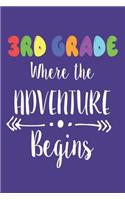 3rd Grade Where The Adventure Begins: Third Grade Teacher Appreciation Back To School Class Plan Book