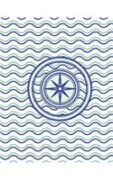 Compass Nautical Waves Notebook - 5x5 Graph Paper
