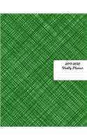 2019 - 2020 Weekly Planner: Matte Green Crosshatch Cover January 2019 - December 2019 Daily Plan Days Set Goals Datebook Calendar Schedule