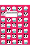 Panda And Cupcake Composition: Panda Bear And Cupcake Birthday Pattern, Wide Ruled Notebook, 100 Pages, 7.44x9.69