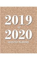2019-2020 Monthly Planner: Two Year Monthly Planner 2019-2020 with Holidays, 2 Year Monthly Planner 2019-2020, Schedule Calendar, Rose Gold Glitter