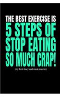 The Best Exercise Is 5 Steps of Stop Eating So Much Crap! (My Food Diary and Meal Planner)