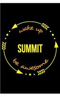 Wake Up Summit Be Awesome Gift Notebook for Rock Climbers, Blank Lined Journal