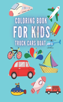Coloring Book For Kids Truck Cars Boat