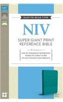 NIV, Super Giant Print Reference Bible, Giant Print, Leathersoft, Turquoise, Red Letter Edition