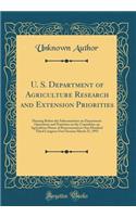 U. S. Department of Agriculture Research and Extension Priorities: Hearing Before the Subcommittee on Department Operations and Nutrition on the Committee on Agriculture House of Representatives One Hundred Third Congress First Session March 25, 19