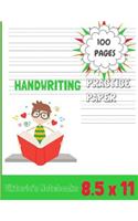 Handwriting Practice Paper: Notebook with Dotted Sheets for K-3 Students 100 Pages 8.5x11(1 Handwriting Practice Paper)
