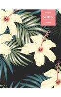 Dot Grid Notes 110 Pages: Vintage Floral Premium Notebook for Professionals and Students, Teachers and Writers - Bright Tropical Palms and Floral Pattern