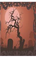 Red graveyard notebook: Horror Notebook for Goths
