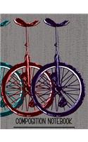 Composition Notebook: 5 Unicycles Wide Ruled Lined Paper Book