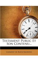 Testament Public Et Son Contenu...