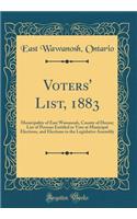 Voters' List, 1883