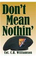 Don't Mean Nothin'